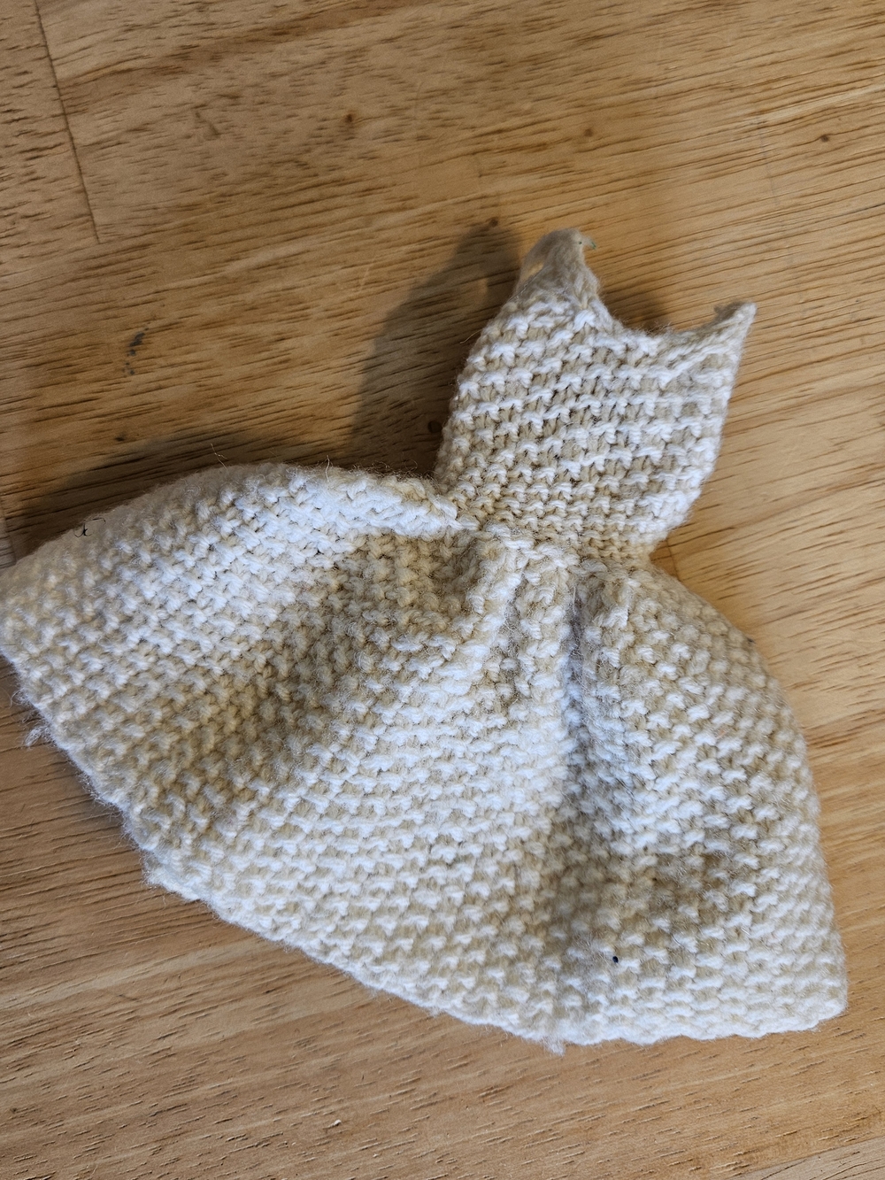 Vintage Handknit Cream Barbie Doll Party Dress